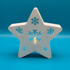 Estrella decorativa con copo de nieve – Porta velas LED - Modelo 02