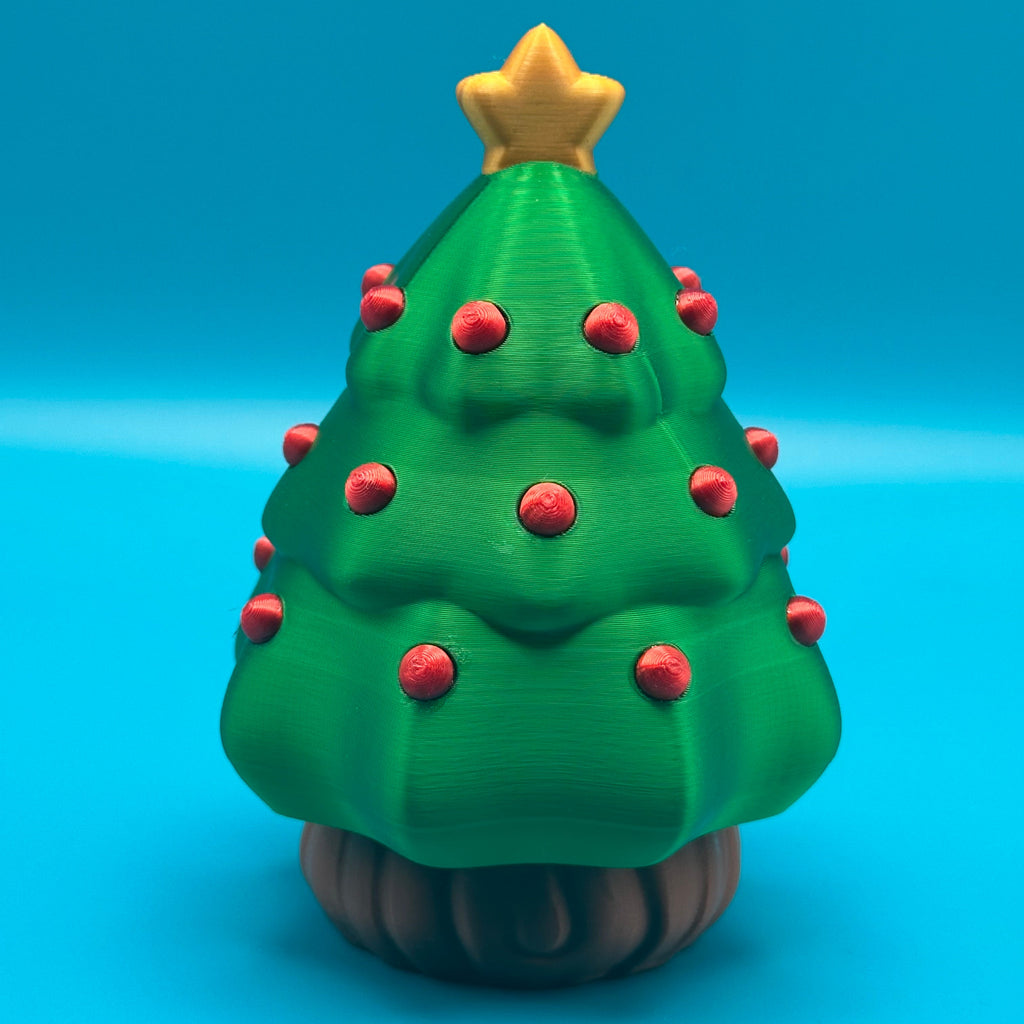 Contenedor sorpresa con forma de árbol de navidad