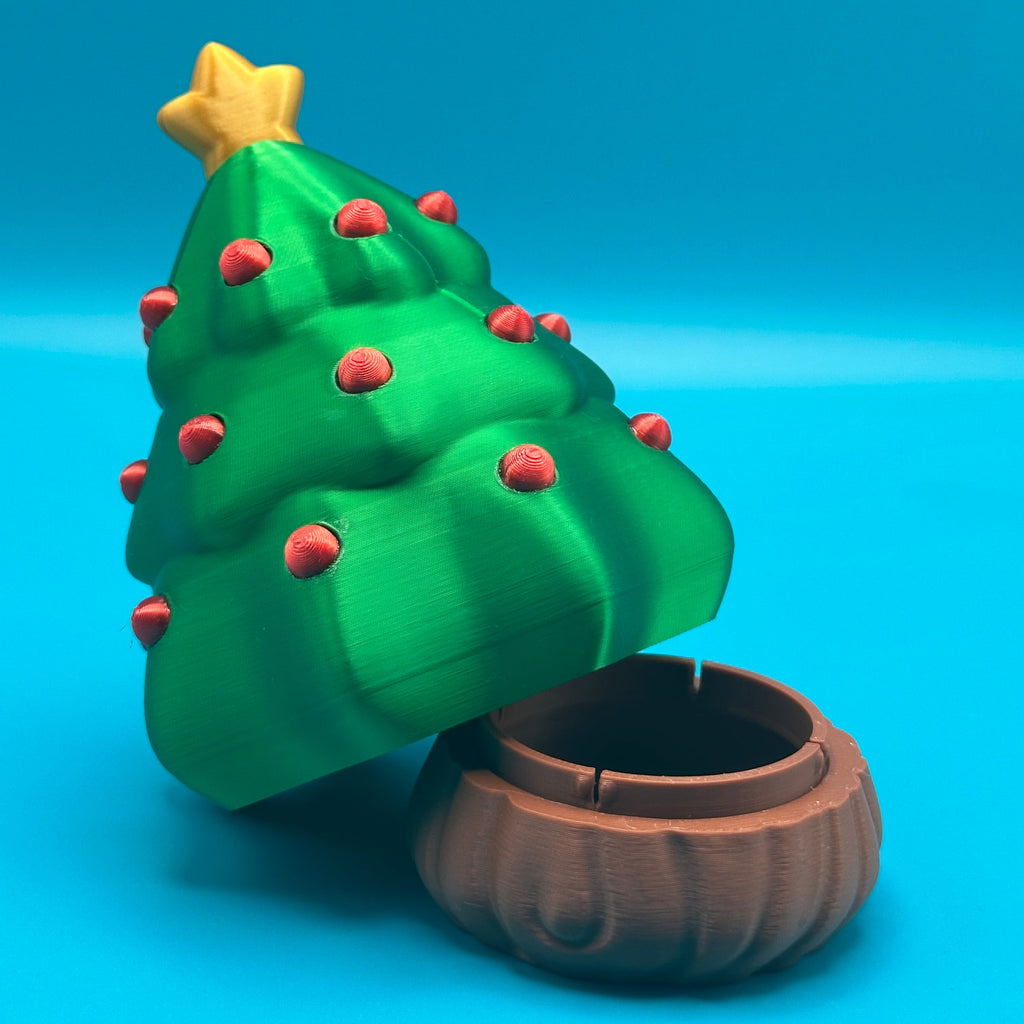 Contenedor sorpresa con forma de árbol de navidad