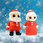 Familia Santa Claus (2 figuras) tamaño medio.